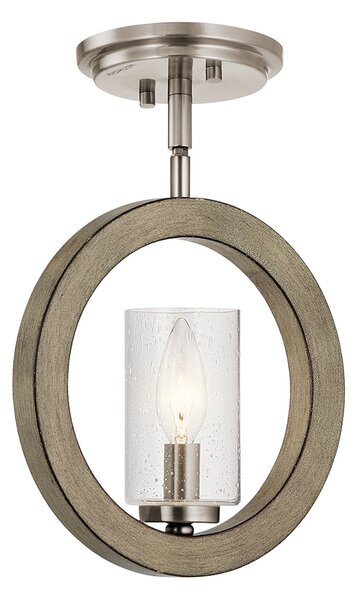 Sospensione Industrial Nordica Grand Bank Acciaio Grigio Antico Vetro 1 Luce E14