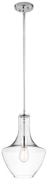 Sospensione Contemporanea Everly Acciaio Vetro 1 Luce E27