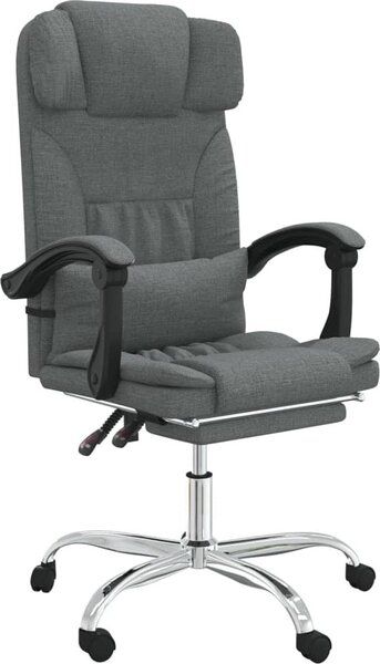 VidaXL Sedia da ufficio con funzione massaggio in tessuto grigio scuro