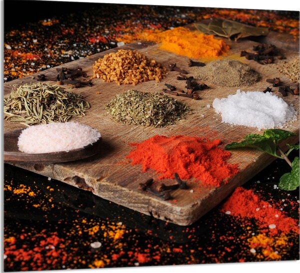 PIATTO IN VETRO PER CUCINA 65x60 Spezie