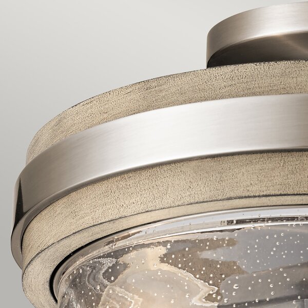 Lampada A Soffitto Contemporanea Grand Bank Acciaio Grigio Antico Vetro 2 Luci E27