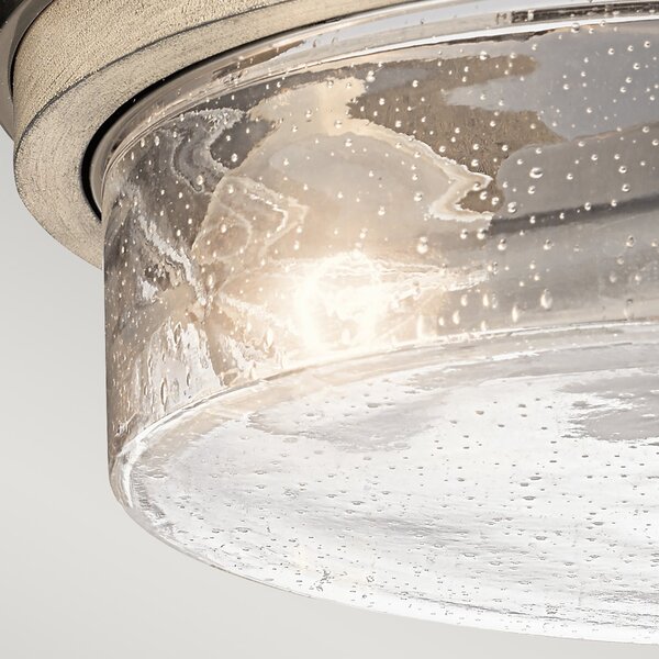 Lampada A Soffitto Contemporanea Grand Bank Acciaio Grigio Antico Vetro 2 Luci E27