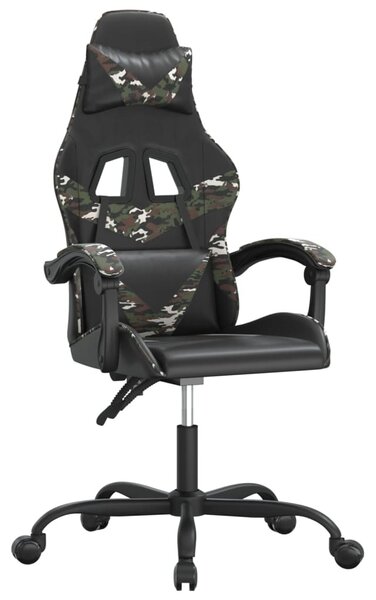 Sedia da Gaming Nero e Mimetico in Pelle finta