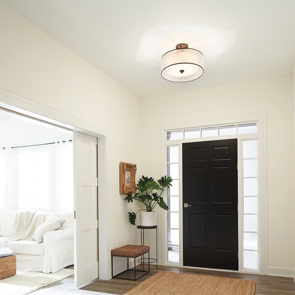 Lampada A Soffitto Contemporanea Lacey Metallo Bronzo Antico Tessuto 4 Luci E27