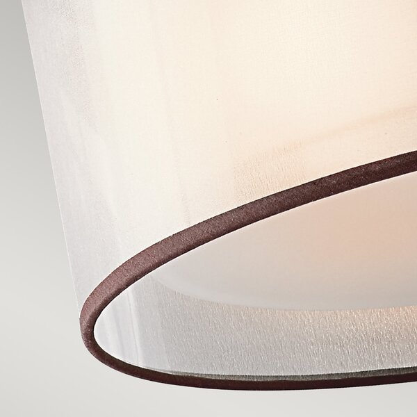 Lampada A Soffitto Contemporanea Lacey Acciaio Bronzo Antico Tessuto 3 Luci E27