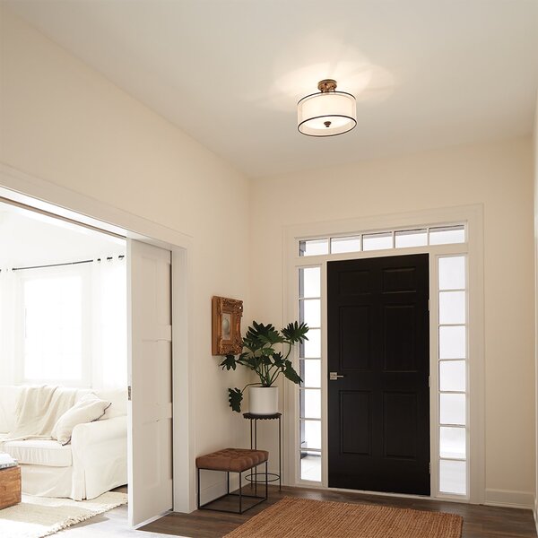 Lampada A Soffitto Contemporanea Lacey Acciaio Bronzo Antico Tessuto 3 Luci E27