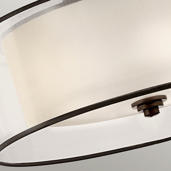Lampada A Soffitto Contemporanea Lacey Metallo Bronzo Antico Tessuto 4 Luci E27