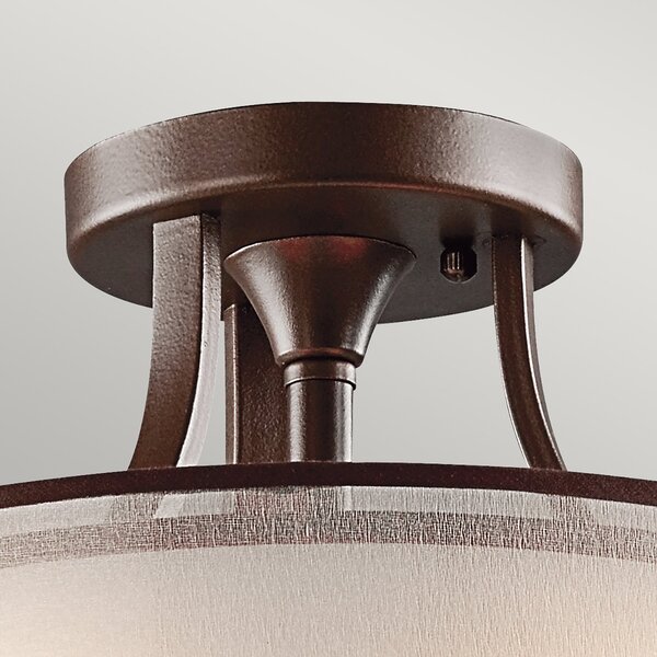Lampada A Soffitto Contemporanea Lacey Acciaio Bronzo Antico Tessuto 3 Luci E27