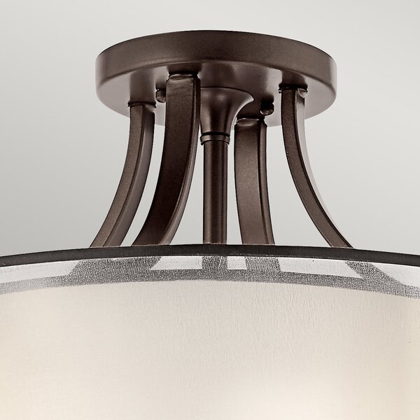 Lampada A Soffitto Contemporanea Lacey Metallo Bronzo Antico Tessuto 4 Luci E27