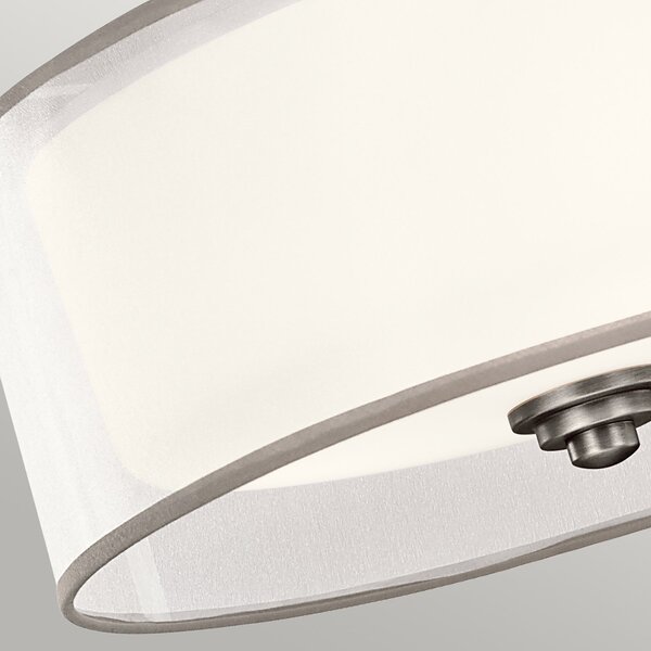 Lampada A Soffitto Contemporanea Lacey Acciaio Peltro Antico Tessuto 3 Luci E27