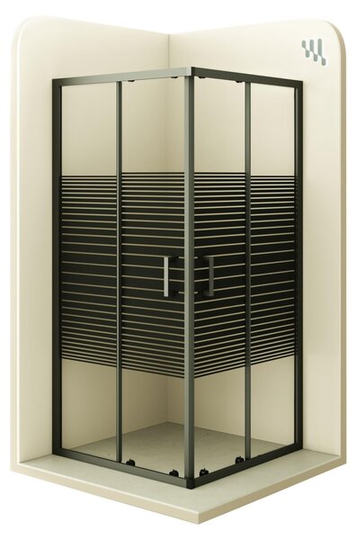 Cabina doccia i-flair con porta scorrevole 95x100x190 cm in vetro di sicurezza da 6 mm parzialmente satinato - DK67