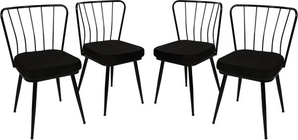 Skye Decor, Yldz 943 V4, Set di sedie (4 pezzi), nero, 100% METALLO, 43 x 42 x 82 cm
