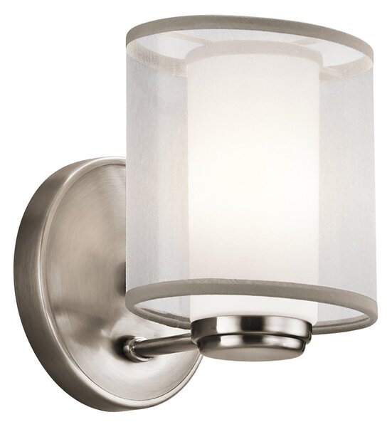 Applique Contemporanea Saldana Metallo Peltro Classico Tessuto 1 Luce G9 3 Led