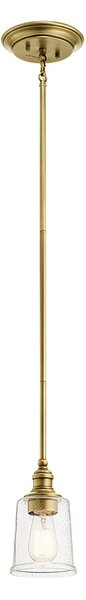 Sospensione Classica Waverly Acciaio Ottone Naturale Vetro 1 Luce E27