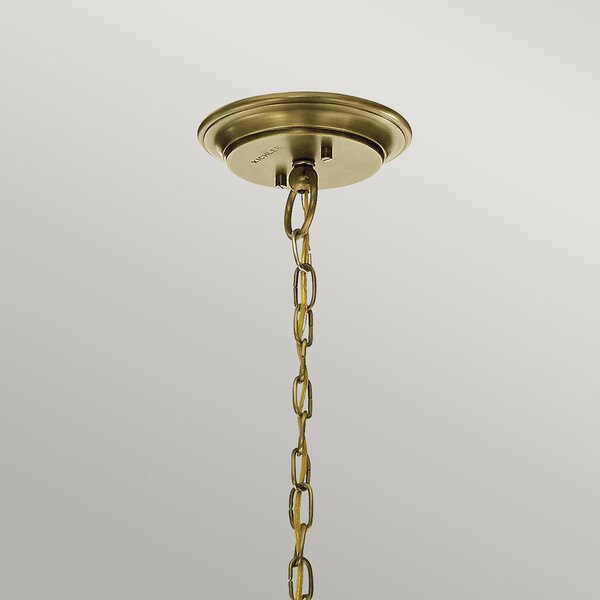 Lampadario Classico Waverly Acciaio Ottone Naturale Vetro 3 Luci E27