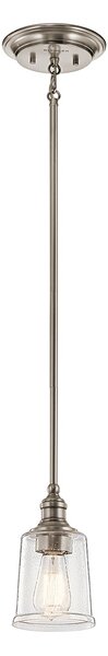 Sospensione Classica Waverly Acciaio Peltro Classico Vetro 1 Luce E27