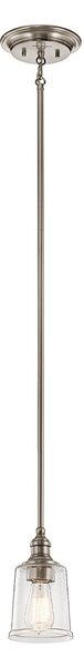 Sospensione Classica Waverly Acciaio Peltro Classico Vetro 1 Luce E27
