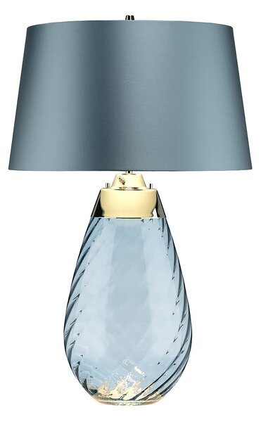 Lampada Da Scrivania Contemporanea Lena Vetro Blu Metallo 1 Luce E27