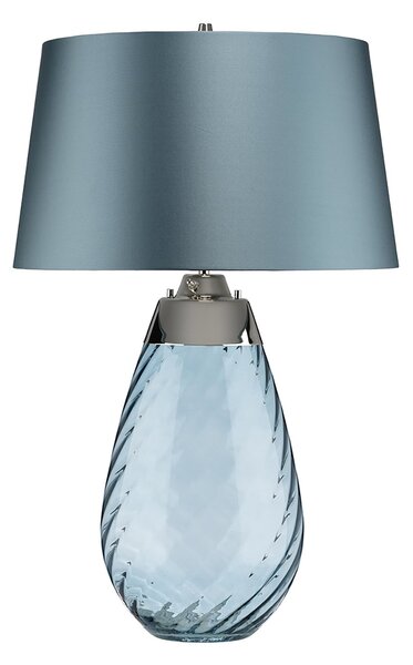 Lampada Da Scrivania Contemporanea Lena Vetro Blu Metallo 1 Luce E27