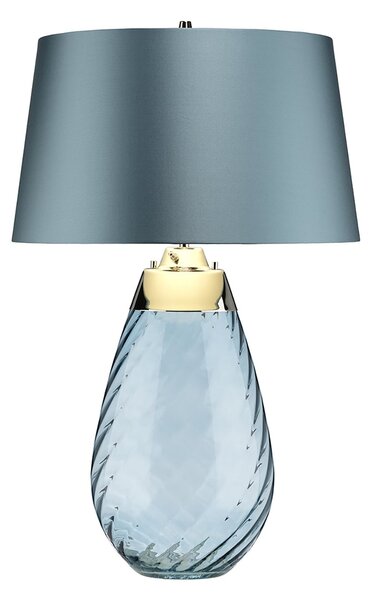 Lampada Da Scrivania Contemporanea Lena Vetro Blu Metallo 1 Luce E27