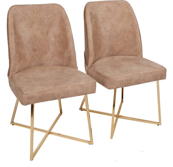 Skye Decor, Madrid 913 V2, set di sedie (2 pezzi), oro, 100% METALLO, 50 x 49 x 90 cm