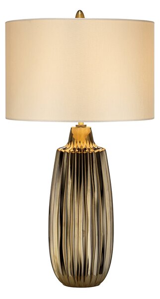 Lampada Da Scrivania Contemporanea Newham In Ceramica Bronzo Bianco 1 Luce E27