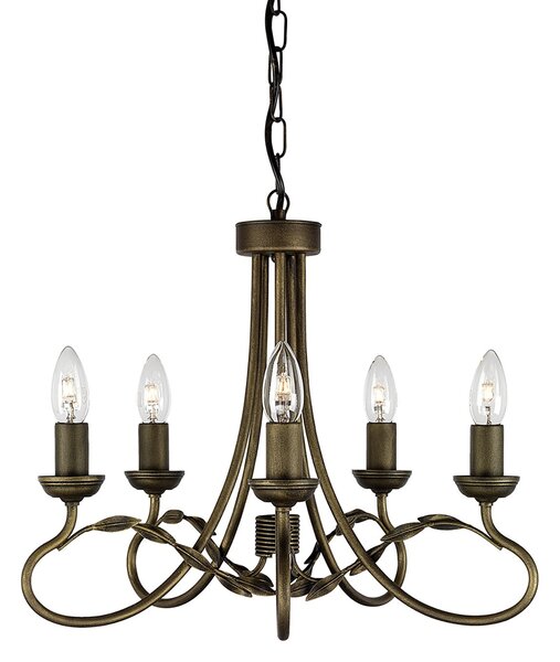 Lampadario Classico Olivia Metallo Oro 5 Luci E14