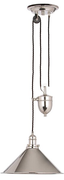 Sospensione Industrial Nordica Provence In Acciaio Nichel Lucido 1 Luce E27