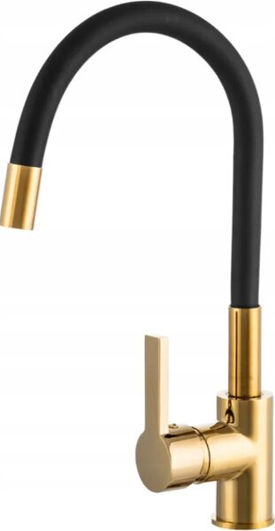 Rubinetto da cucina, 54 cm, nero, flessibile, bocca girevole a 360°, Flexi