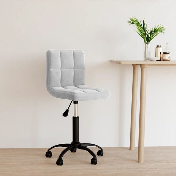 The Living Store sedia da ufficio girevole in velluto grigio chiaro