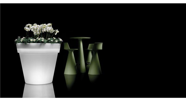 Cache-Pot CON Luce in Polietilene TONDO ARIA dimensioni 100x100xh 88 cm adatto interno esterno colore trasparente