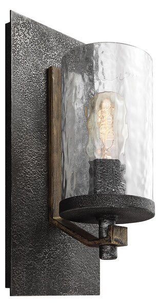 Applique Industrial Angelo Acciaio Metallo Grigio Vetro Grigio 1 Luce E27