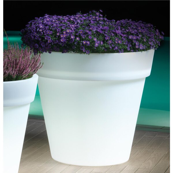 Cache-Pot CON Luce in Polietilene TONDO ARIA dimensioni 100x100xh 88 cm adatto interno esterno colore trasparente