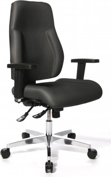 Topstar sedia professionale per ufficio P91 AL.G3 Sedia da scrivania ergonomica con braccioli (regolabile in altezza) tessuto grigio Sedia girevole per ufficio, casa