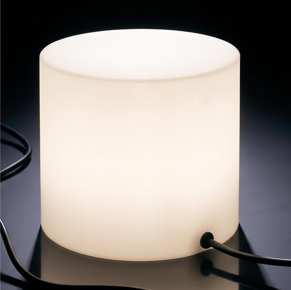 Pouf Cilindricoin polietilene BLOCK Con LUCE Dimensioni55x h55 cm dalle molteplici funzionalit� colore trasparente