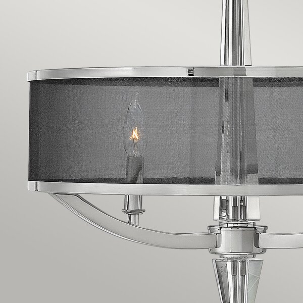 Lampadario Contemporaneo Ascher Acciaio Nichel Lucido Cristallo 3 Luci E14