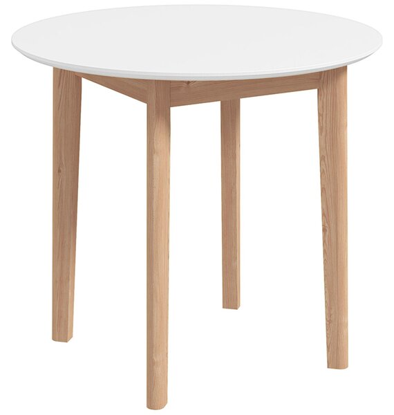 HOMCOM Tavolo da pranzo, tavolo da cucina rotondo per 2 persone, tavolo da sala da pranzo, in legno, bianco