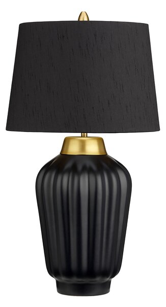 Lampada Da Scrivania Contemporanea Bexley Porcellana Nero Ottone 1 Luce E27