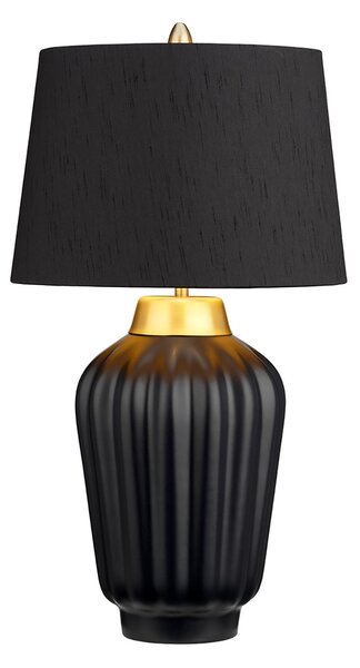 Lampada Da Scrivania Contemporanea Bexley Porcellana Nero Ottone 1 Luce E27