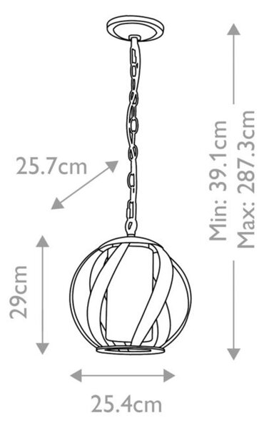 Lampadario Per Esterno Nordico Blacksmith Acciaio Nero Antico Vetro 1 Luce E27