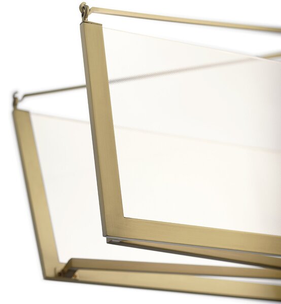 Lampadario Industrial Nordico Calters Alluminio Oro Champagne Led 50.8W 3000K