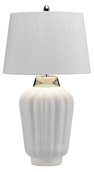 Lampada Da Scrivania Contemporanea Bexley Porcellana Bianco Nichel 1 Luce E27