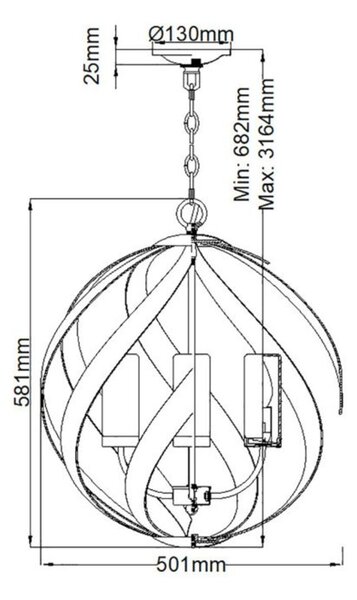 Lampadario Per Esterno Nordico Blacksmith Acciaio Nero Antico Vetro 4 Luci E14
