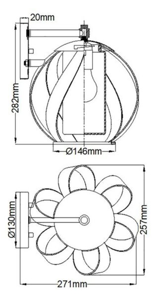 Applique Industrial Nordico Blacksmith Acciaio Nero Antico Vetro 1 Luce E27