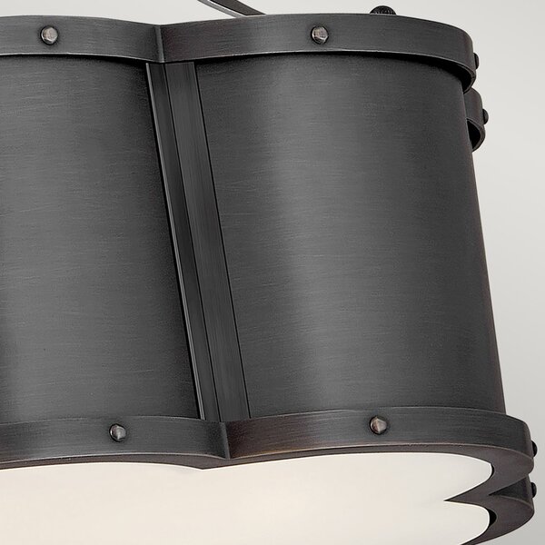 Lampada A Soffitto Contemporanea Chance Acciaio Ottone Annerito Vetro 2 Luci E27