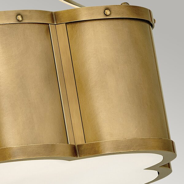 Lampada A Soffitto Contemporanea Chance Acciaio Ottone Antico Vetro 2 Luci E27