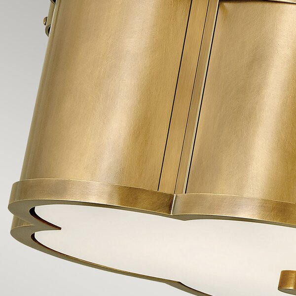 Lampada A Soffitto Contemporanea Chance Acciaio Ottone Antico Vetro 2 Luci E27