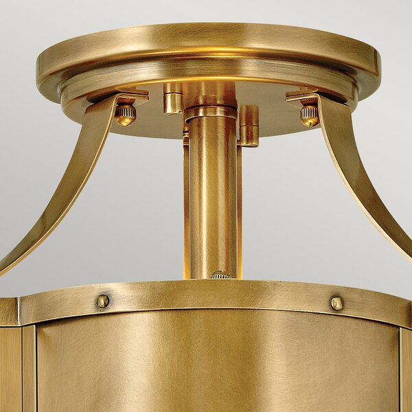 Lampada A Soffitto Contemporanea Chance Acciaio Ottone Antico Vetro 2 Luci E27