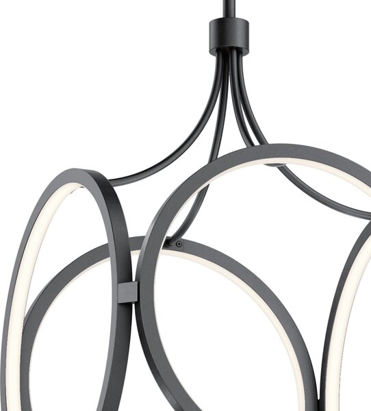 Lampadario Industrial Nordico Ciri Alluminio Nero Opaco Led 45W 3000K