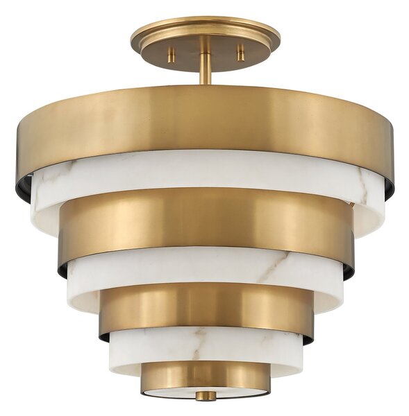 Lampada A Soffitto Contemporanea Echelon Acciaio Ottone Antico 3 Luci E14